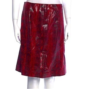 OSCAR DE LA RENTA Lamb Leather Skirt